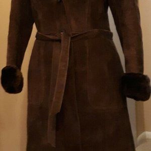 Vintage Orella Women's Dark Brown Lambskin Shearling 3/4 Length made  Barcelona